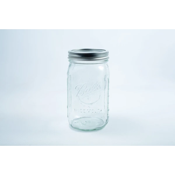 Ball mason jars 1 Litre 12x for canning autoclavable front view