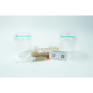 Rootlab cordycep kit with container, Substrate, Alcohol and cordyceps militaris syringe.